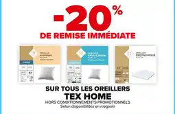 Carrefour Market Sur tous les oreillers tex home offre
