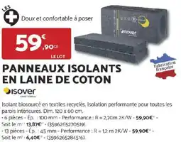Bricomarché ISOVER Panneaux isolants en laine de coton offre