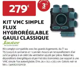 Bricomarché JAUTER Kit vmc simple flux hygroréglable gauli classique offre