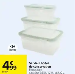 Carrefour Market Set de 3 boites de conservation offre