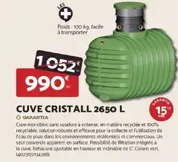 Bricomarché Cuve cristall offre