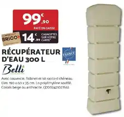 Bricomarché BELLI Récupérateur d'eau offre
