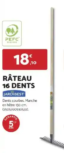 Bricomarché JARDIBEST Râteau 16 dents offre