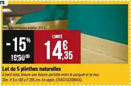 Tridôme Lot de 5 plinthes naturelles offre