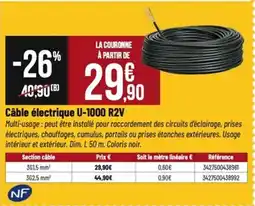 Tridôme Câble électrique U-1000 R2V offre
