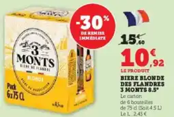 Hyper U Biere blonde des flandres 3 monts 8.5 offre