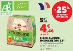 Hyper U Biere blonde morgane bio 5.5 offre