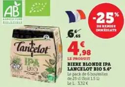 Hyper U Biere blonde ipa lancelot bio 5.6 offre