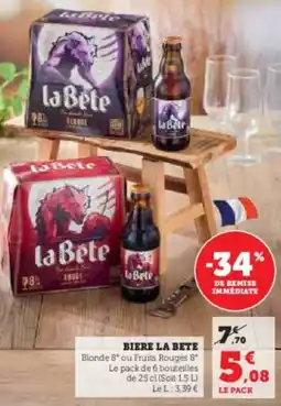 Hyper U Biere la bete blonde 8° offre