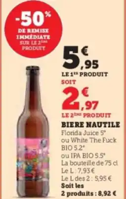 Hyper U Biere nautile offre