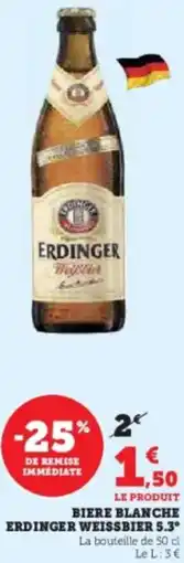 Hyper U Biere blanche erdinger weissbier 5.3° offre