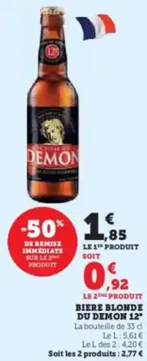 Hyper U Biere blonde du demon 12° offre