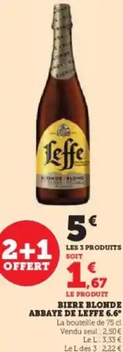 Hyper U Biere blonde abbaye de leffe 6.6° offre