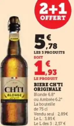 Hyper U Biere ch'ti originale blonde 6.8° offre