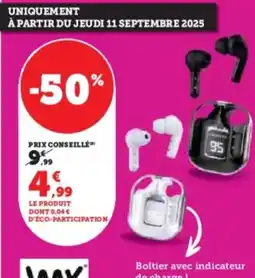 Super U Ecouteurs tws intra auriculaires offre