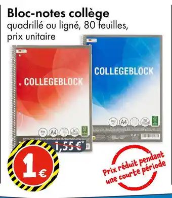 TEDi Bloc-notes collège offre