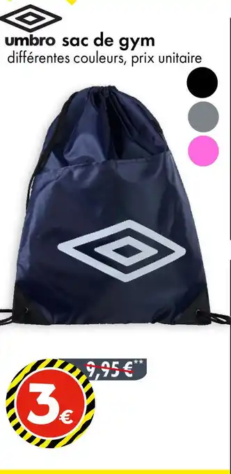 TEDi UMBRO sac de gym offre