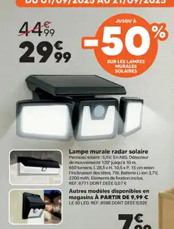 Shopix Lampe murale radar solaire offre