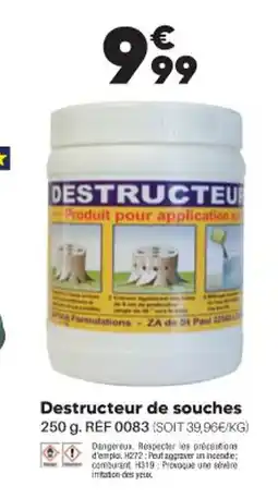 Shopix Destructeur de souches offre