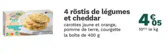 Picard 4 röstis de légumes et cheddar offre