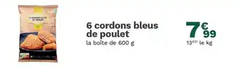 Picard 6 cordons bleus de poulet offre