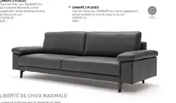 Möbel Martin CANAPÉ 2 PLACES Cuir noir-brun offre