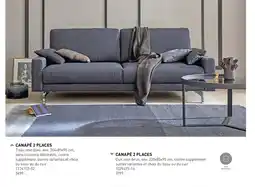 Möbel Martin CANAPÉ 2 PLACES Tissu noir-bleu offre