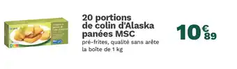 Picard 20 portions de colin d'Alaska panées MSC offre