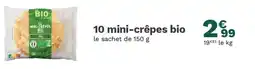 Picard 10 mini-crêpes bio 299 offre