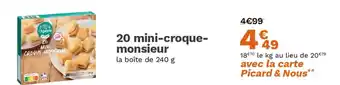 Picard 20 mini-croque- monsieur offre