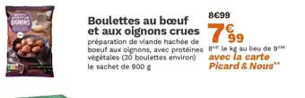 Picard Boulettes au bœuf et aux oignons crues offre