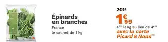 Picard Épinards en branches offre