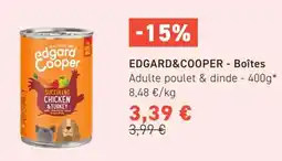 Tom&Co Edgard&cooper Boîtes Adulte poulet & dinde offre
