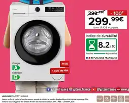 Gitem Lave linge candy GD49B8-S offre