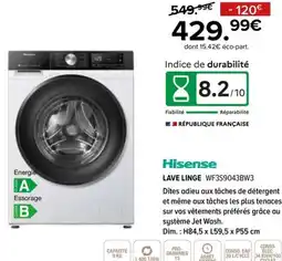 Gitem Hisense Lave linge WF3S9043BW3 offre