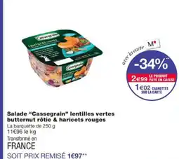 Monoprix CASSEGRAIN Salade lentilles vertes butternut rôtie & haricots rouges offre