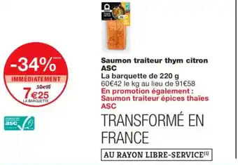 Monoprix Saumon traiteur thym citron ASC offre