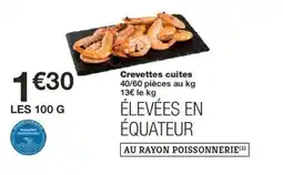 Monoprix Crevettes cuites 40/60 pièces offre
