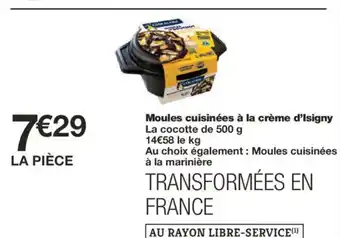 Monoprix Moules cuisinées à la crème d'Isigny offre