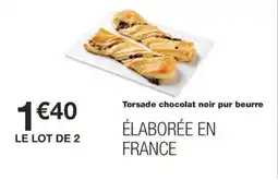 Monoprix Torsade chocolat noir pur beurre offre