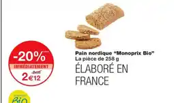 Monoprix MONOPRIX BIO Pain nordique offre