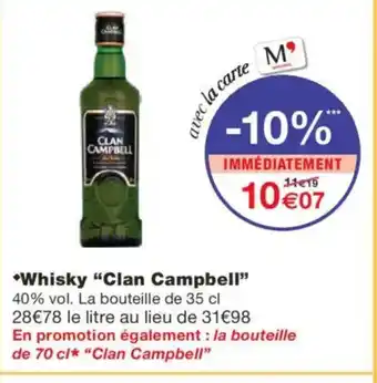 Monoprix CLAN CAMPBELL Whisky offre