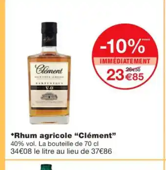 Monoprix CLÉMENT Rhum agricole offre