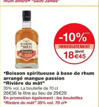 Monoprix RIVIÈRE DU MÃT Boisson spiritueuse à base de rhum arrangé mangue passion offre