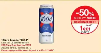 Monoprix 1664 Bière blonde offre