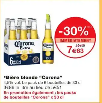 Monoprix CORONA Bière blonde offre