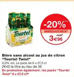 Monoprix TOURTEL TWIST Bière sans alcool au jus de citron offre