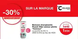 Monoprix CELSIUS Boisson énergisante Peach Vibe saveur pêche offre