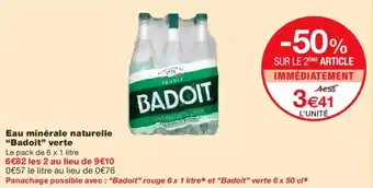 Monoprix BADOIT Eau minérale naturelle verte offre