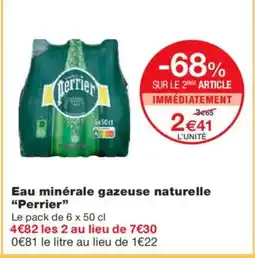 Monoprix PERRIER Eau minérale gazeuse naturelle offre
